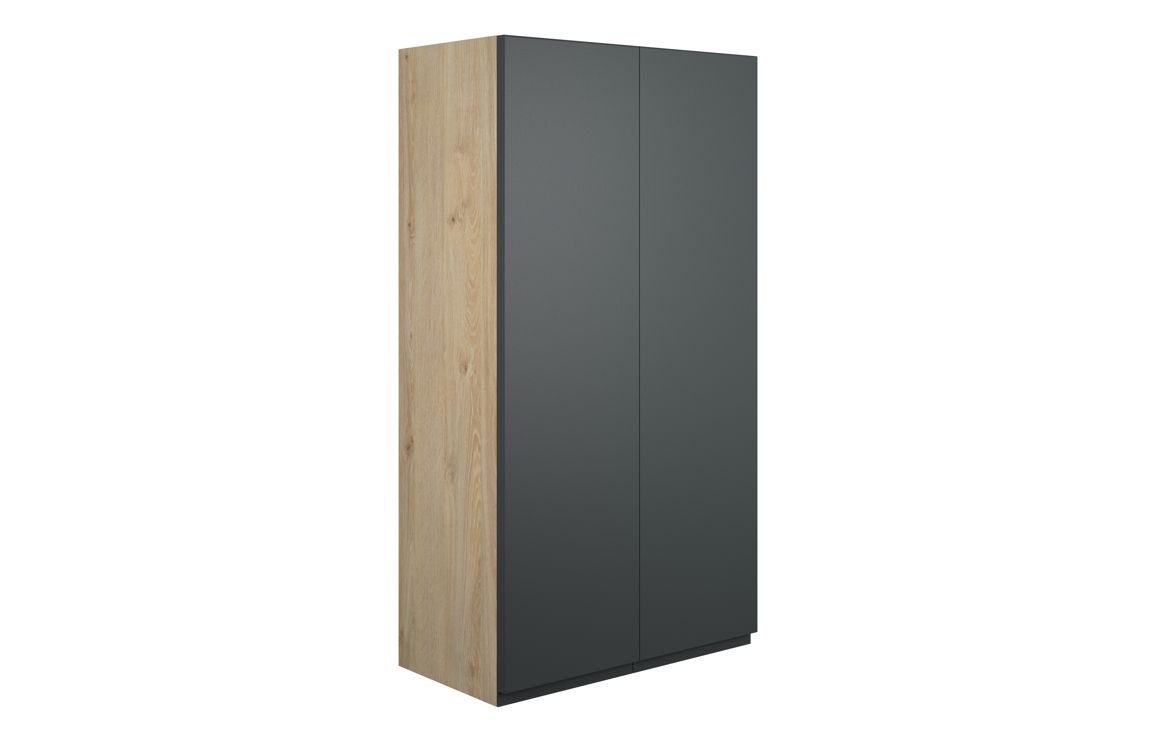 Tewin 600mm Standard 2 Door Storage Unit - Matt Graphite Grey (Oak Cab)