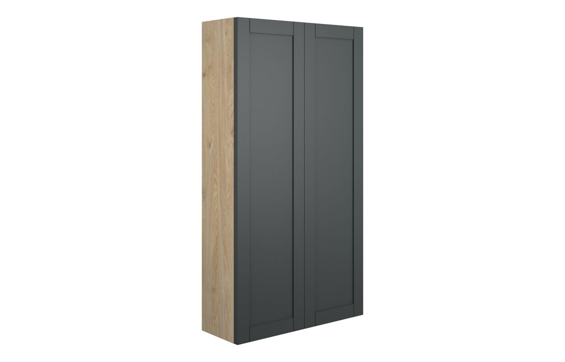 Verity 600mm Slim 2 Door Storage Unit - Matt Graphite Grey (Oak Cab)