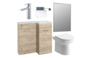 Baldock 900mm Furniture & BTW WC Pack - Oak (RH)