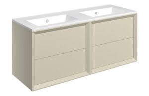 Harpenden 1210mm Wall Hung 4 Drawer Basin Unit & 0TH Thin Edge Basin - Matt Cotton
