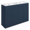 Cuffley 1210mm Floor Standing 4 Door Basin Unit & 2TH Basin - Matt Deep Blue