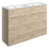 Malvern 1210mm Floor Standing 4 Door Basin Unit & 0TH Thin Edge Basin - Oak