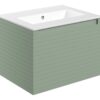 Hatfield 615mm Wall Hung 1 Drawer Basin Unit & 0TH Thin Edge Basin - Matt Willow Green