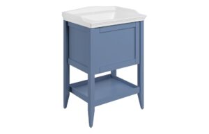 Codicote 650mm Floor Standing 1 Drawer Basin Unit w/Basin - Matt Misty Blue