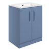 Baldock 615mm Floor Standing 2 Door Basin Unit w/1TH Basin - Matt Misty Blue