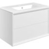 Harpenden 810mm Wall Hung 2 Drawer Basin Unit & 1TH Thin Edge Basin - Matt White