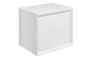 Harpenden 610mm Wall Hung 2 Drawer Basin Unit & Top - Matt White