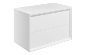 Harpenden 810mm Wall Hung 2 Drawer Basin Unit & Top - Matt White