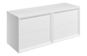 Harpenden 1210mm Wall Hung 4 Drawer Basin Unit Run & Top - Matt White
