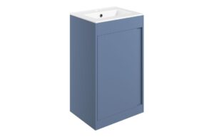 Welwyn 510mm Floor Standing Unit Inc. Basin - Matt Misty Blue