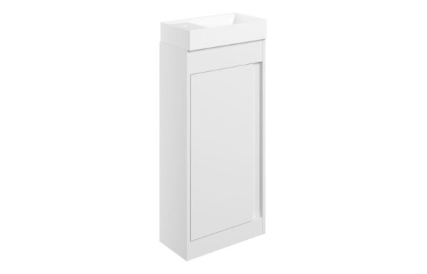 Welwyn 410mm Floor Standing Unit Inc. Basin - White Gloss