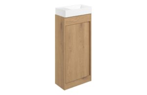 Welwyn 410mm Floor Standing Unit Inc. Basin - Seville Oak
