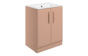 Baldock 615mm Floor Standing 2 Door Basin Unit w/0TH Basin - Matt Apricot