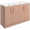 Baldock 1210mm Floor Standing 4 Door Basin Unit w/2TH Basin - Matt Apricot