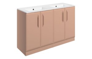 Baldock 1210mm Floor Standing 4 Door Basin Unit w/2TH Basin - Matt Apricot