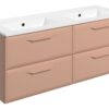 Baldock 1210mm Wall Hung 4 Drawer Basin Unit w/0TH Basin - Matt Apricot