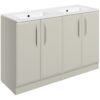Baldock 1210mm Floor Standing 4 Door Basin Unit w/0TH Basin - Matt Latte