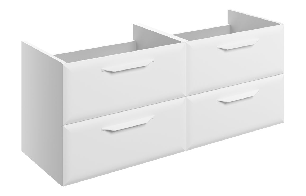 Baldock 1200mm Wall Hung 4 Drawer Basin Unit (No Top) - Matt White