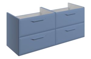 Baldock 1200mm Wall Hung 4 Drawer Basin Unit (No Top) - Matt Misty Blue