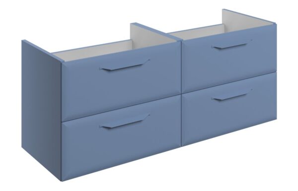 Baldock 1200mm Wall Hung 4 Drawer Basin Unit (No Top) - Matt Misty Blue