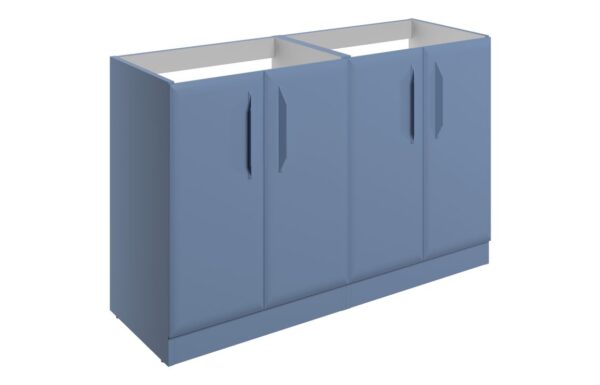 Baldock 1200mm Floor Standing 4 Door Basin Unit (No Top) - Matt Misty Blue