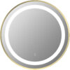 Offley 600mm Round Front-Lit LED Mirror - Brushed Brass