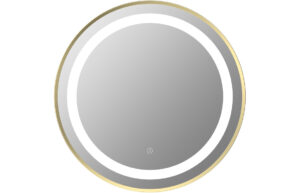 Offley 600mm Round Front-Lit LED Mirror - Brushed Brass