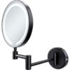Cadwell Round LED Cosmetic Mirror - Black