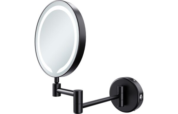 Cadwell Round LED Cosmetic Mirror - Black