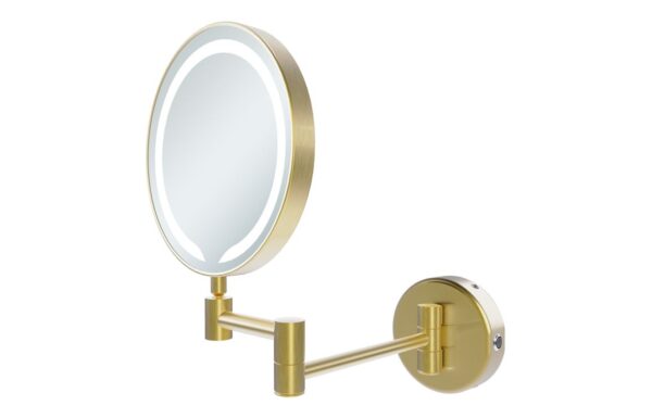 Cadwell Round LED Cosmetic Mirror - Brushed Brass