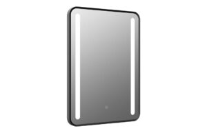 Ickleford 500x700mm Rounded Front-Lit LED Mirror - Black
