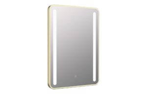 Ickleford 500x700mm Rounded Front-Lit LED Mirror - Brushed Brass