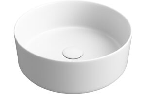 Lismore 355mm Ceramic Round Washbowl & Waste - Matt White