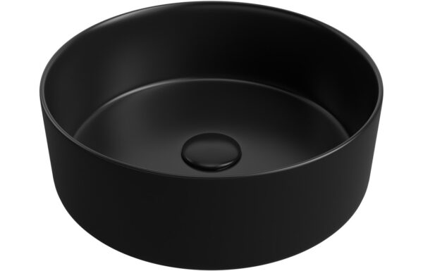 Lismore 355mm Ceramic Round Washbowl & Waste - Matt Black