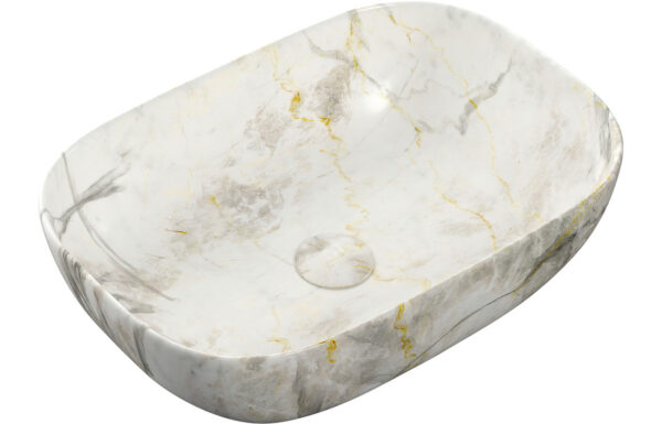 Orchard 460x330mm Ceramic Washbowl - White Marble Effect