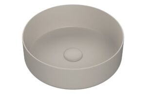 Lismore 355mm Ceramic Round Washbowl & Waste - Matt Latte