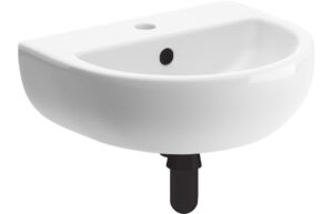 Thirlmere 450x400mm 1TH Cloakroom Basin & Black Bottle Trap
