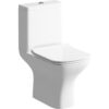 Canterbury Rimless Comfort Height Close Coupled Open Back WC & Slim Soft Close Seat