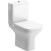 Canterbury Rimless Comfort Height Close Coupled Open Back WC & Wrapover Soft Close Seat