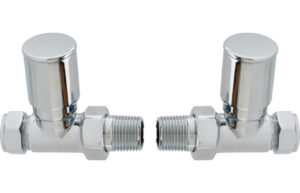 Patterned Chrome Radiator Valves - Straight