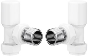 Patterned White Radiator Valves - Angled