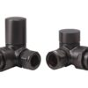 Patterned Matt Black Radiator Valves - Corner