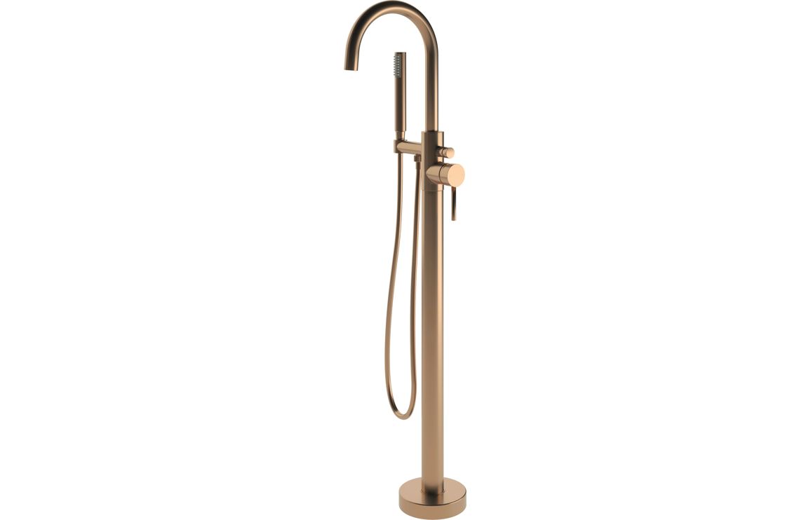 Fulton Floor Standing Bath/Shower Mixer - Brushed Bronze