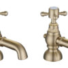 Tates Bath Pillar Taps - Brushed Brass