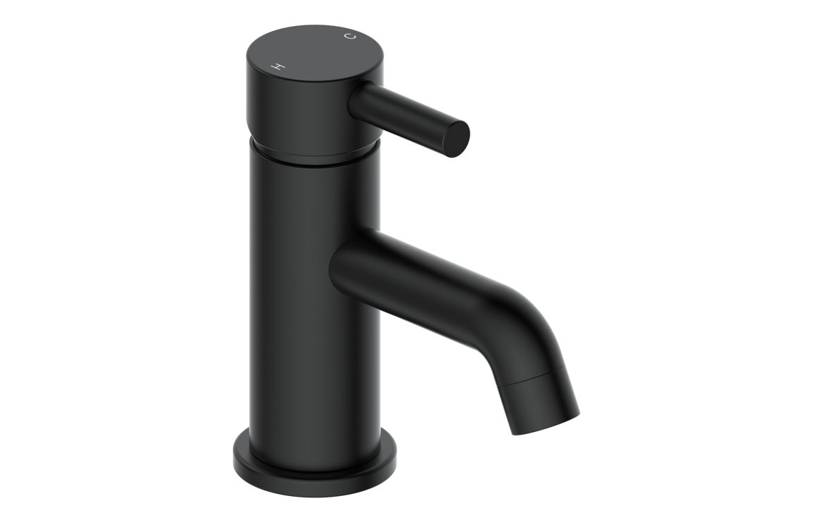 Fulton Cloakroom Basin Mixer & Waste - Matt Black