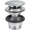 Vema Unslotted Push Button Waste - Chrome