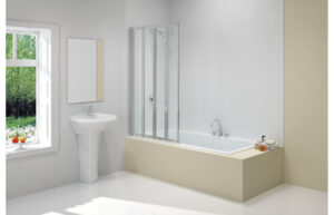 Merlyn 850x1400mm 4-Fold Bath Screen (8mm)