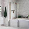Ramsdell L Shape 1700x850x560mm 0TH Shower Bath Pack (LH) - Brushed Bronze