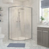 Aqua Silver 900x760mm 2 Door Offset Quadrant - Chrome