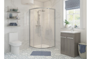 Aqua Silver 800mm 2 Door Quadrant - Chrome